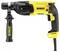 A yellow and black electric drill by DeWalt, with a side handle for stability, shown from the side.