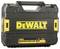 Black tool case with yellow 'DEWALT' logo on the front and yellow clasps.