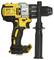 Cordless drill with a yellow and black housing, featuring an additional handle for stability.