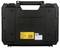 Black tool case with handle, yellow label featuring model number 'DCD996' and manufacturer details on the front.