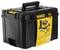Black tool case with yellow 'DEWALT' logo, displaying images of cordless power tools and accessories on the front.