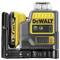 A black and yellow DeWalt charger with a 12V battery pack, featuring icons and the brand name on the front.