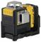 A yellow and black, compact cross-line laser from DeWalt. The device is robustly constructed and suitable for precise construction applications.