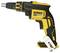 Yellow and black DeWalt cordless drill, 18V, including belt hook.