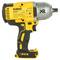 Portable yellow and black cordless impact driver with specifications printed on the casing. Brand name and model number clearly visible.