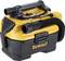 Portable yellow and black DeWalt vacuum cleaner with flexible hose. Suitable for construction site cleaning.