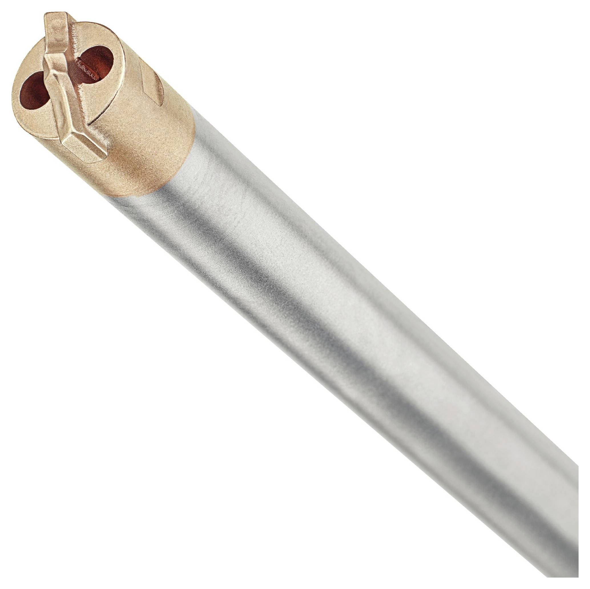 Metal rod with a copper end and small openings, possibly a tool or part of a technical device.