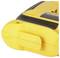 Yellow plastic battery pack with distinctive handle. Partially visible are brand markings and black details.