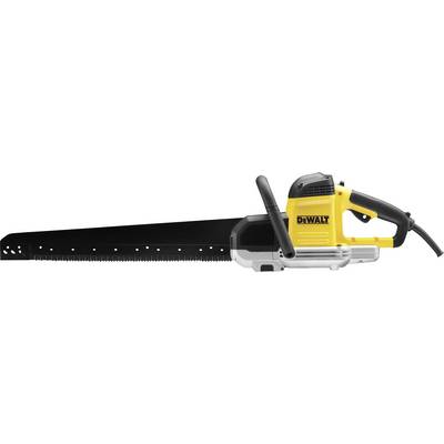 Electric reciprocating saw with a yellow casing and black handle, suitable for heavy-duty cutting tasks.