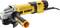 A yellow DeWalt angle grinder with a black handle and power cable, set against a white background.