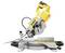 Circular saw against a white background. It has a yellow handle and a silver measurement scale on the base.