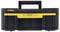 Black tool case with yellow handle and 'DEWALT' logo. Model 'T STAK'.