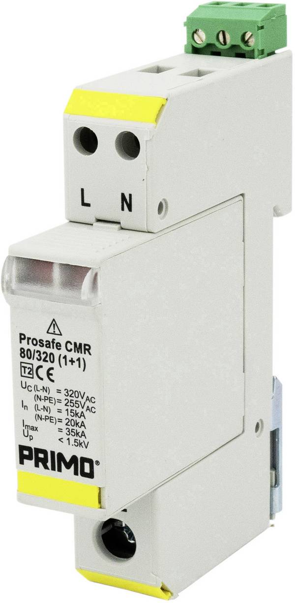 PRIMO P261 Prosafe CMR 80/320 (1+1) Switchboard surge protection  Surge protection for: Switchboards 20 kA  1 pc(s)