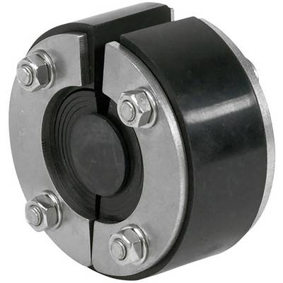 A metal disc coupling with bolts and rubber elements, used for shock absorption in machinery.