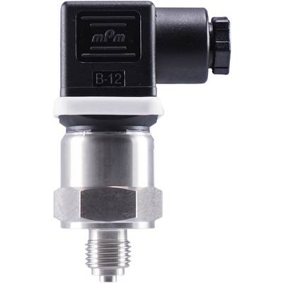 Pressure sensor with a black electronic housing and silver metal connection at the bottom. Model number 'B-12' visible.