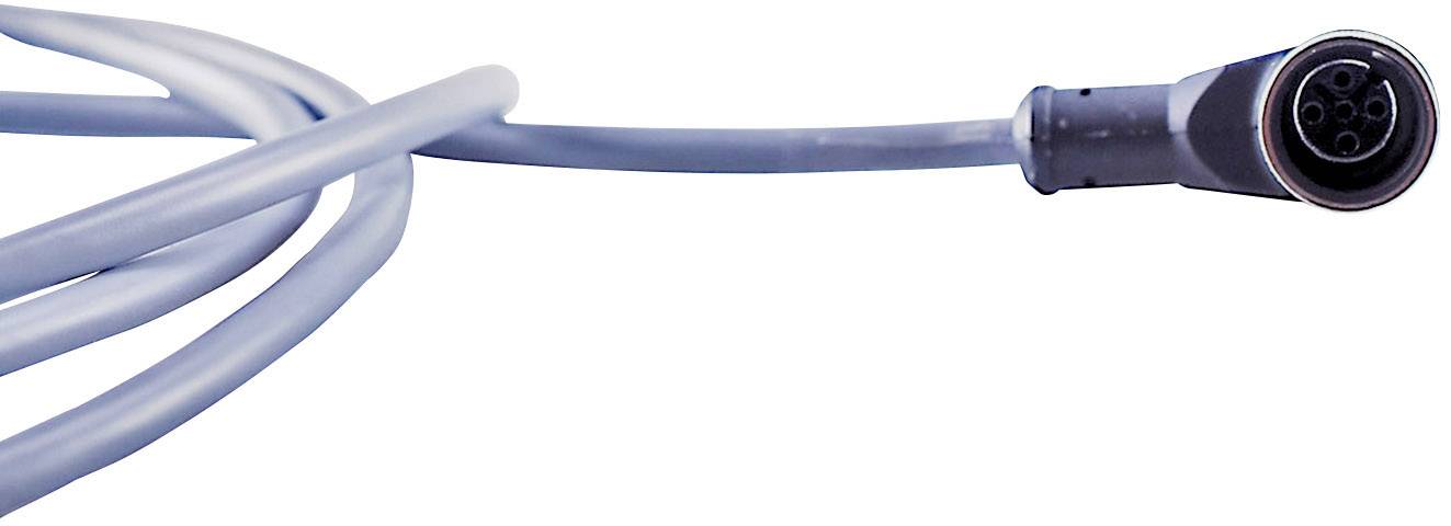 A grey, spiral-shaped cable with a multi-pin plug at the end, used for data or power transmission.