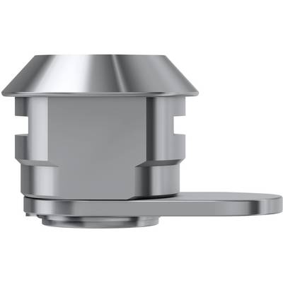 Metal cone with a rotatable disc at its base, likely part of a mechanical device or closure mechanism.