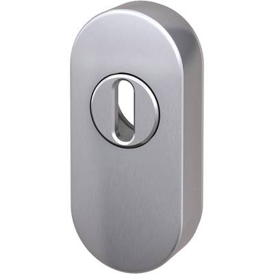 Oval metal door sign with a keyhole opening in the centre.