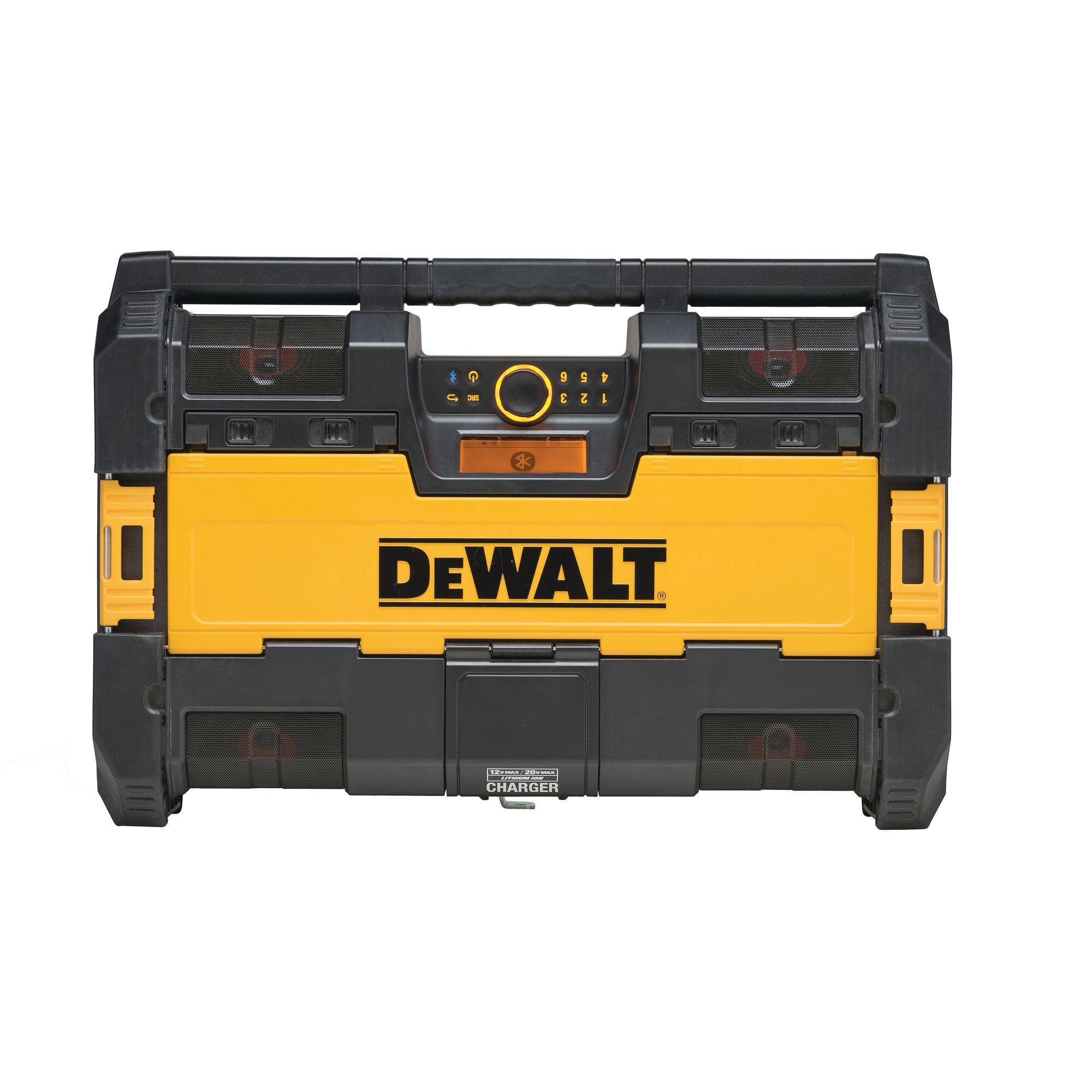 Black and yellow tool box with the 'DeWALT' lettering in the centre, robust design, ideal for tool storage.