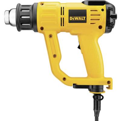 A yellow heat gun with a black handle and ventilation slots, corded, brand name visible.