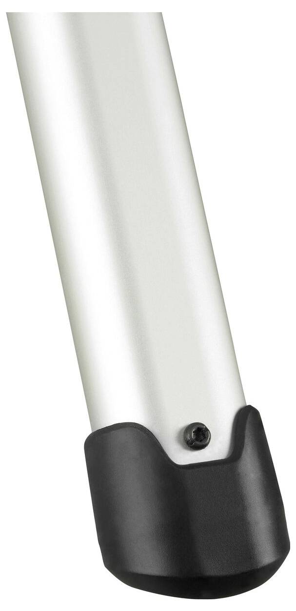 A silver metal tube with a black plastic cap at one end.