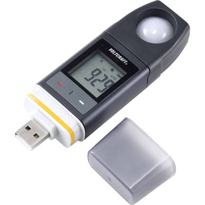 Light meter with USB connection and display showing the number '929'. Protective cap placed beside it.