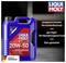 20W-50 viscosity engine oil canister by the brand LIQUI MOLY. Label reads: 'excellent wear protection, low evaporation loss, catalytic converter tested'.
