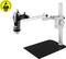 Microscope on adjustable stand, ESD-safe, suitable for precise inspections in laboratory or workshop environments.