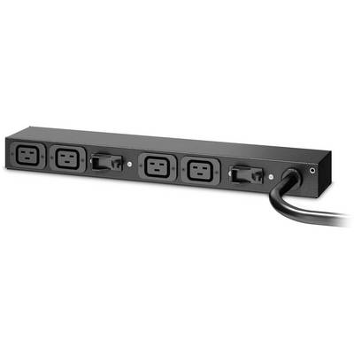 Multi-socket power strip with five IEC connections and a single cable. It is used for power distribution in electronic devices or servers.