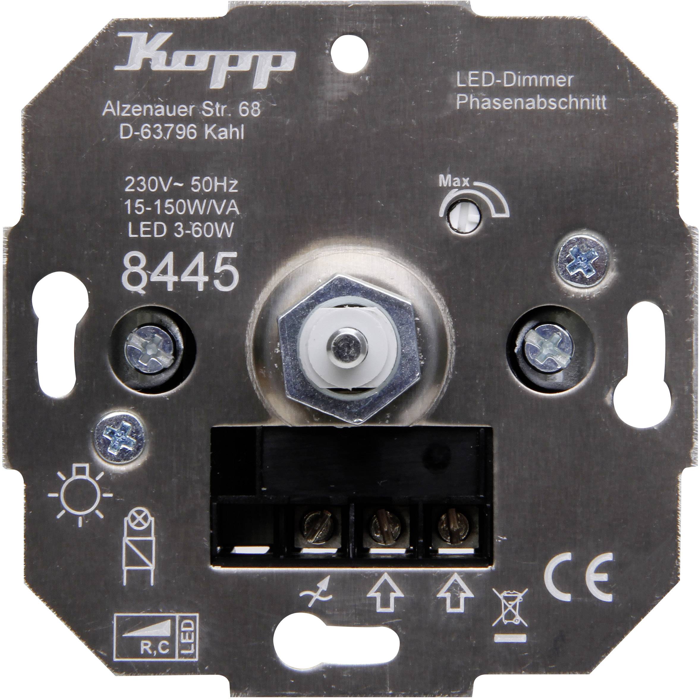 Kopp 844500001 Flush-mount dimmer Suitable for light bulbs: Light bulb, Halogen lamp, bulb | Conrad.com