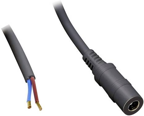 BKL Electronic 075184 Low power cable Low power socket - Open cable ends  5.50 mm  2.10 mm 1.00 m 1 pc(s)