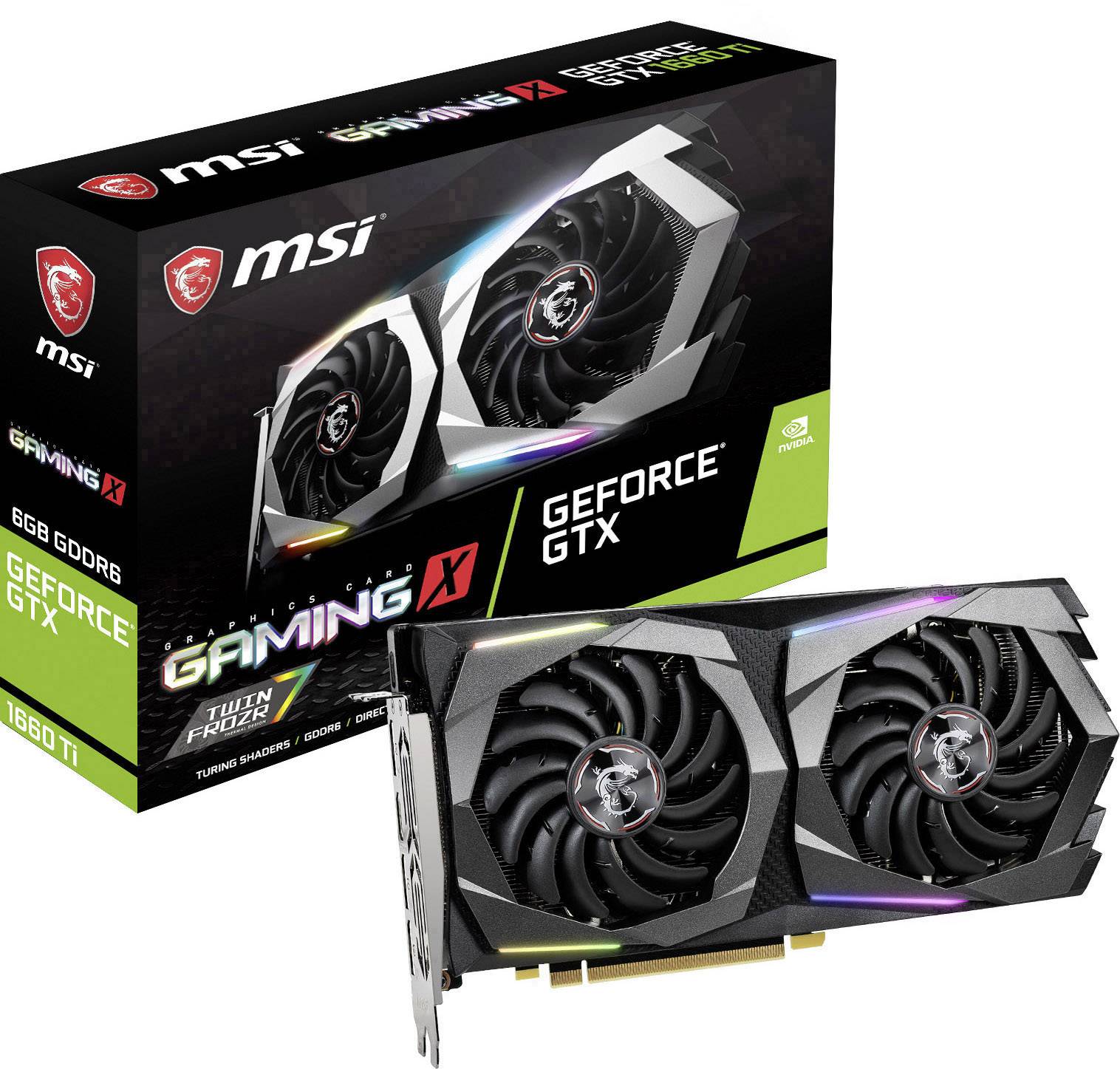 MSI Gaming GPU Nvidia GeForce GTX1660 Ti Gaming X 6 GB GDDR6 RAM PCIe x16 HDMI™, DisplayPort