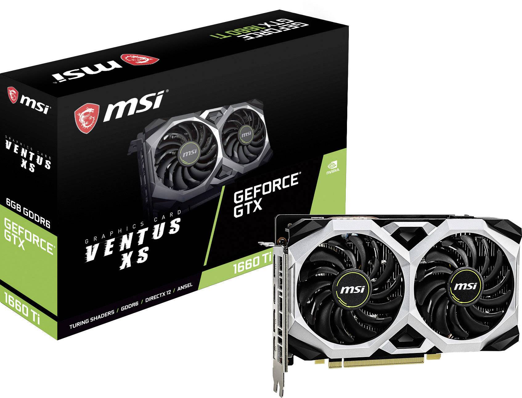 MSI Gaming GPU Nvidia GeForce GTX1660 Ti Ventus XS 6 GB GDDR6 RAM PCIe x16 HDMI™, DisplayPort