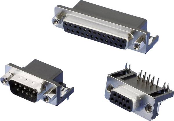 W & P Products 107-25-2-1-00-60 D-SUB receptacles 90 ° Number of pins: 25 Solder pins (right-angle) 1 pc(s)