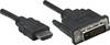 Manhattan HDMI / DVI Adapter cable HDMI-A plug, DVI-D 24+1-pin plug 1.00 m Black 322782 HDMI cable