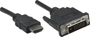 Manhattan HDMI / DVI Adapter cable HDMI-A plug, DVI-D 24+1-pin plug 1.00 m Black 322782  HDMI cable