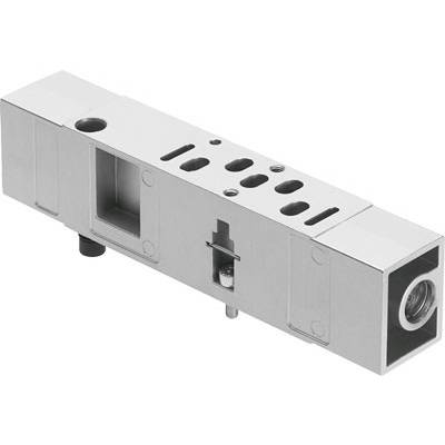 Metal component with a rectangular shape and multiple holes. Potentially part of a mechanical engineering component or mechanical system.