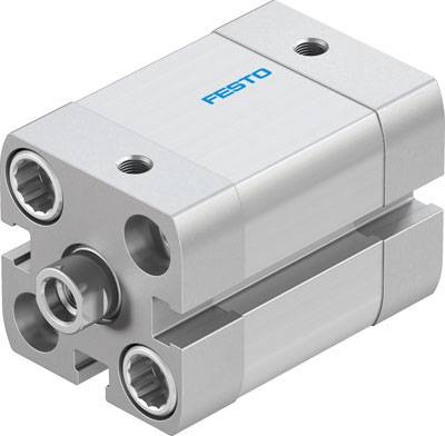 Cylinder by Festo, likely a pneumatic or hydraulic actuator. Compact, rectangular shape with multiple connections.