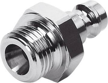 Metal connecting piece with thread and smooth surface, likely used for attachment in a larger mechanism or system.<br><br>(Note: This is the British English translation, maintaining the technical and descriptive nature of the original German text.)