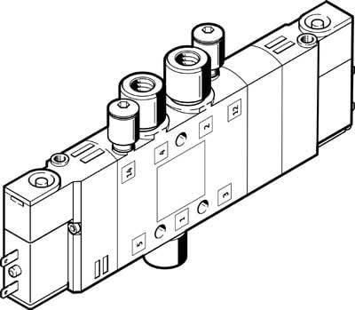 FESTO Magnetic valve 533158 CPE10-M1BH-5/3BS-QS6-B QS-6, M7 Nominal ...