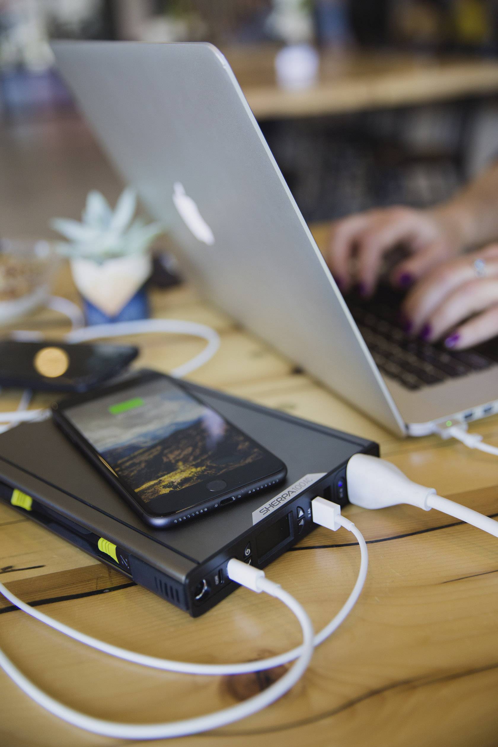 Goal Zero Sherpa 100AC Solar power bank 6400 mAh Qi Wireless Charging Li-ion Black Status display, Able to charge and di-9