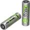 Two grey AA batteries with a green logo and '1300 mAh' inscription, one lying down, the other standing upright. Brand: ANSMANN.