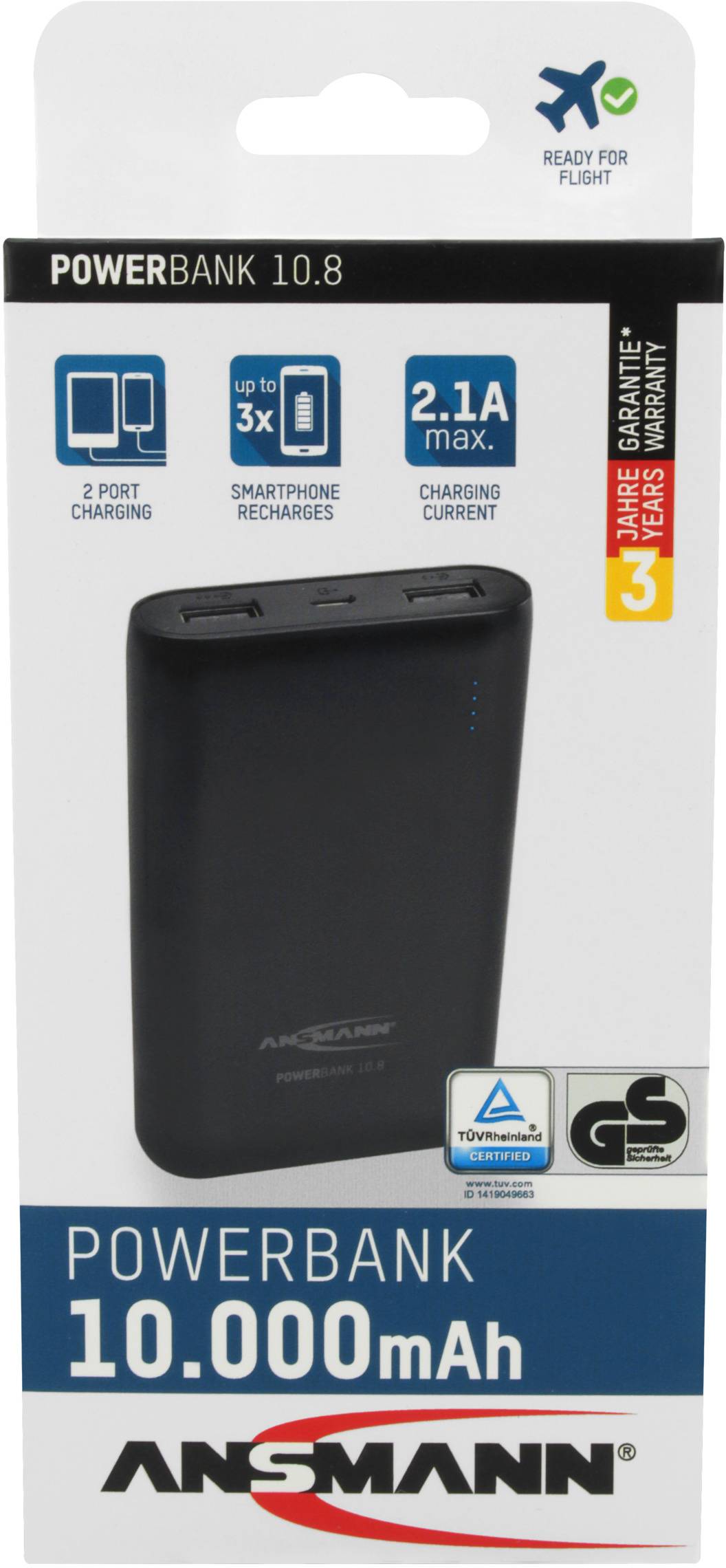 Ansmann PB10.8 Power bank 10000 mAh LiPo Black-10