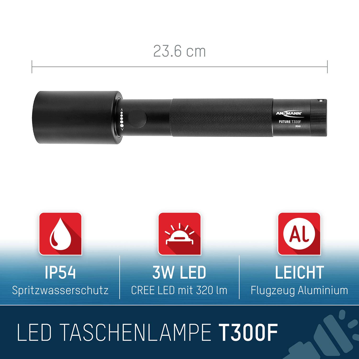 Symbol image for Ansmann Future T300F 1600-0202 LED (monochrome) Torch Wrist strap battery-powered 320 lm 434 g