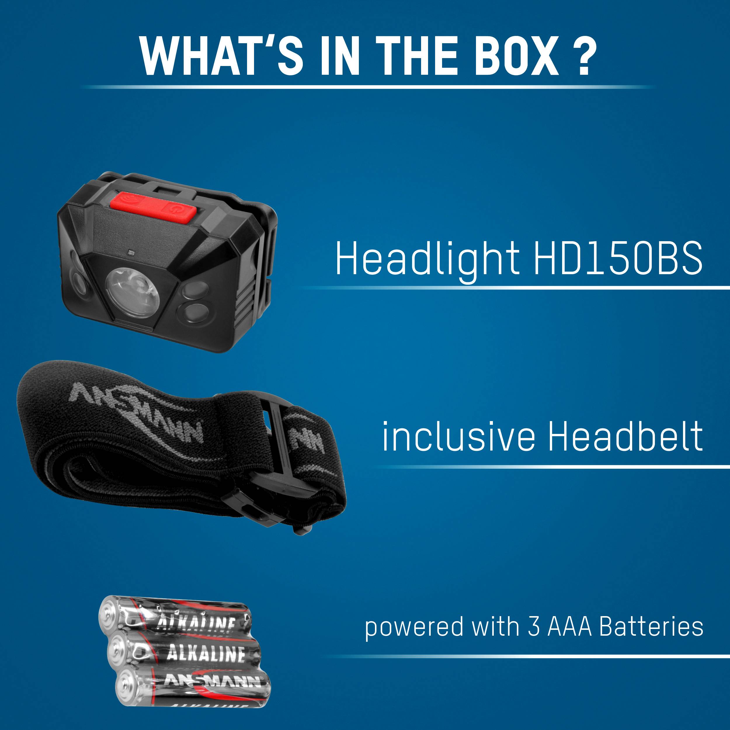 Symbol image for Ansmann HD150BS LED (monochrome) Headlamp battery-powered 150 lm 1600-0199
