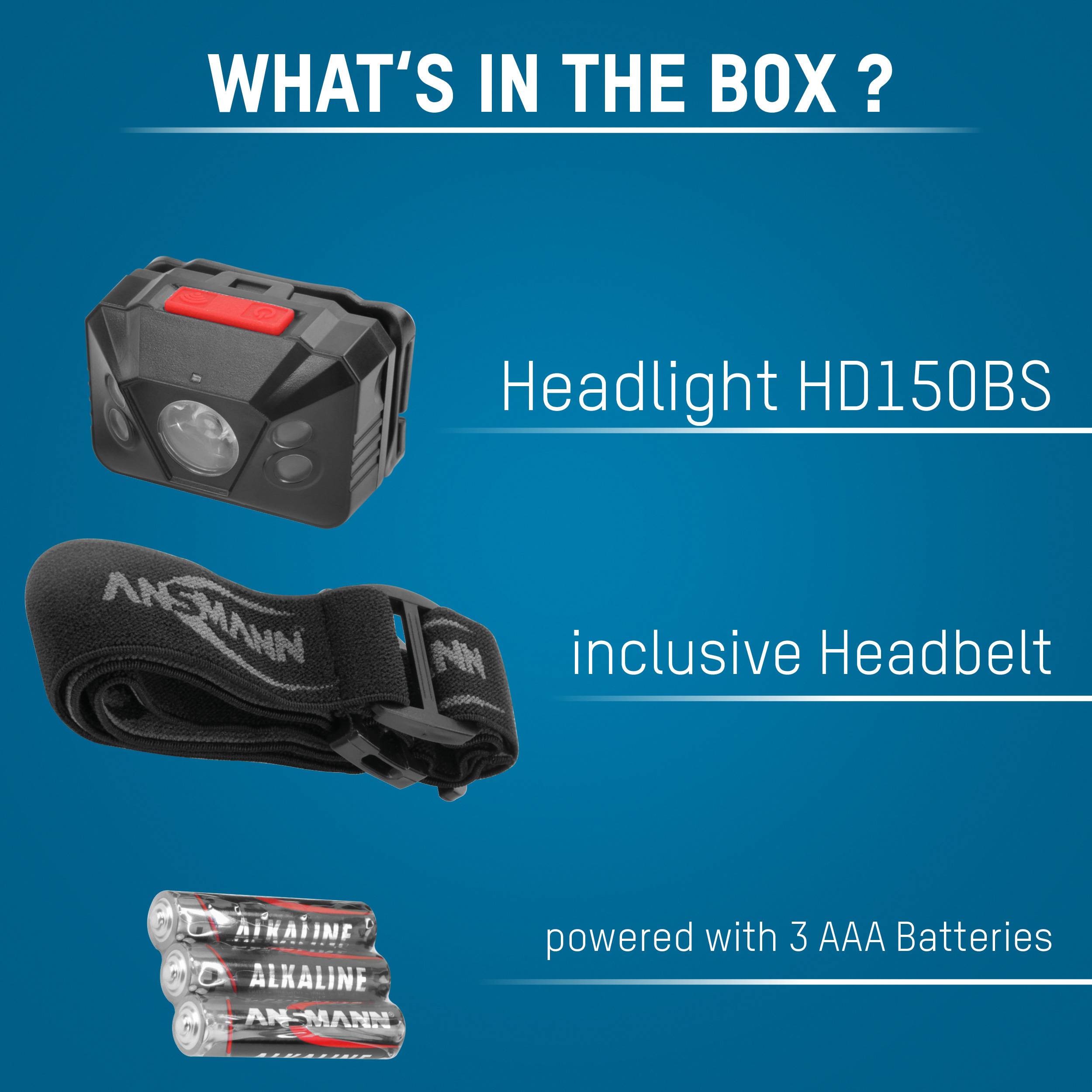 Ansmann HD150BS LED (monochrome) Headlamp battery-powered 150 lm 1600-0199-24