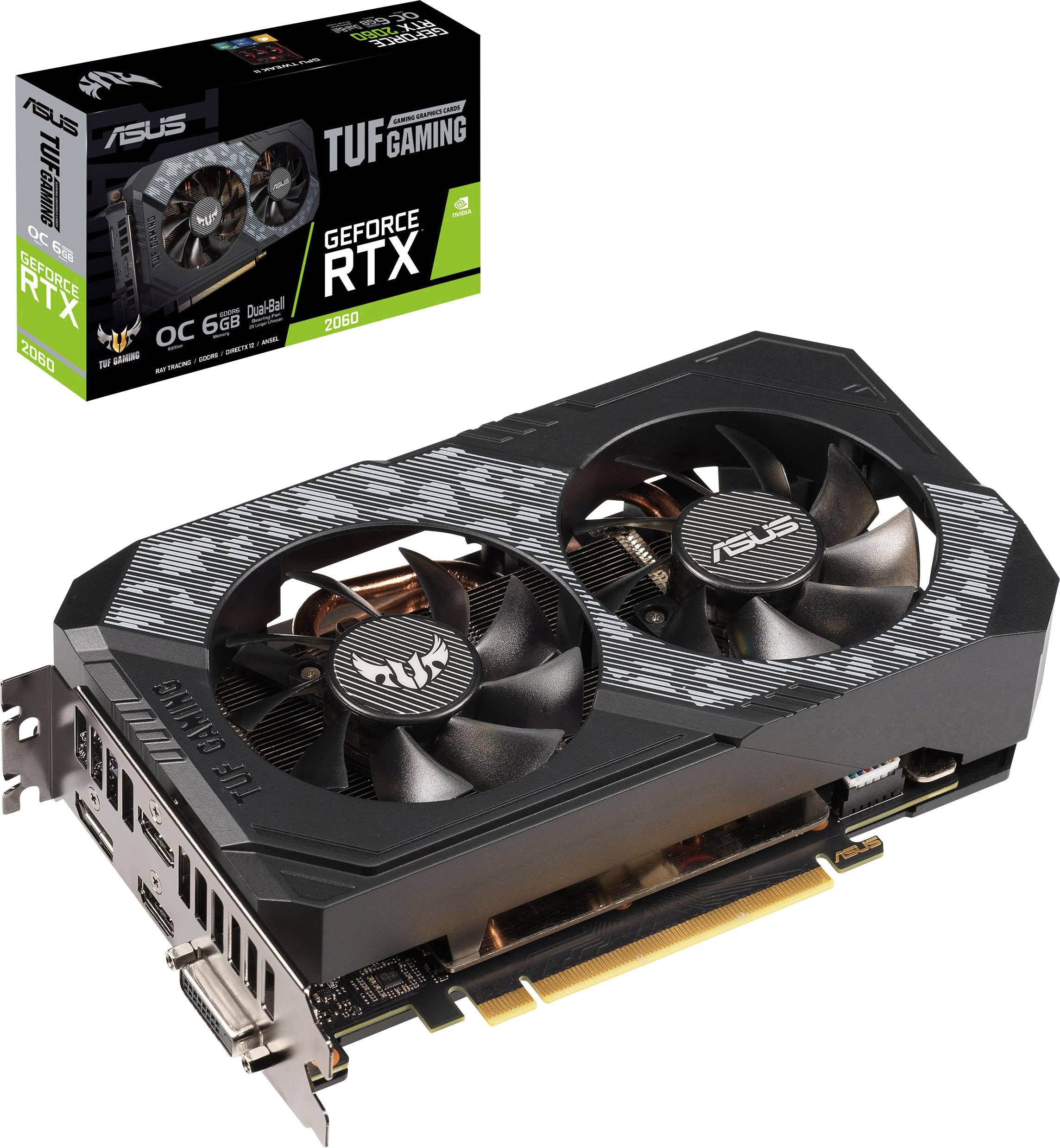 Asus GPU Nvidia GeForce RTX2060 Gaming Overclocked 6 GB GDDR6 RAM PCIe x16 HDMI™, DVI, DisplayPort