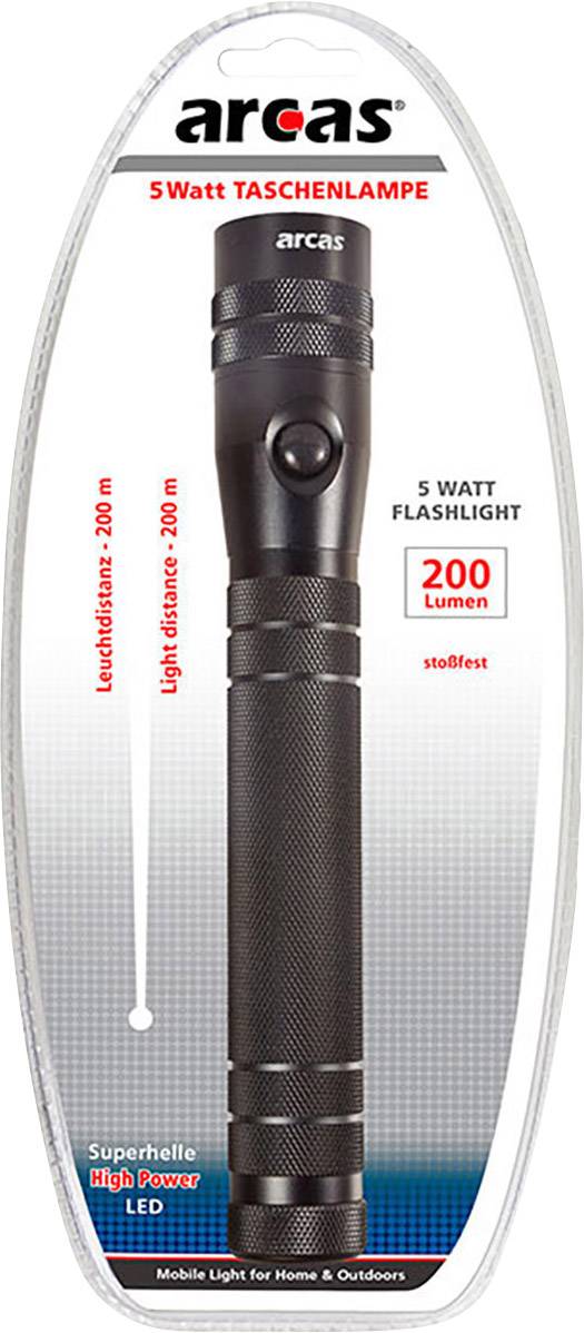 Arcas High-Power 5W LED (monochrome) Torch battery-powered 200 lm 223 g-1
