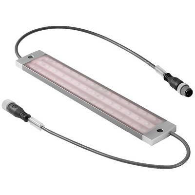 Rectangular LED light with two connection cables, designed for illuminating machine parts or work surfaces in industrial environments.