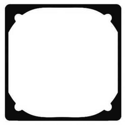Black square frame with rounded corners, empty in the centre.